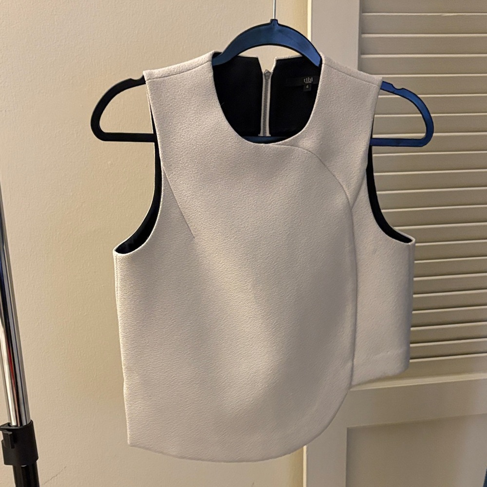 Tibi White Sleeveless Blouse